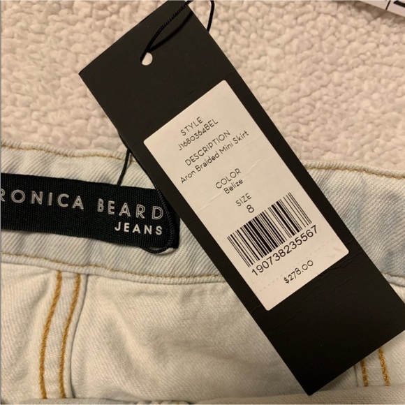 Veronica Beard Aron Braided Button Front Miniskirt Denim Jean Skirt Light Wash - Picture 12 of 14